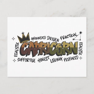 Capricorn Zodiac Graffiti Postcard