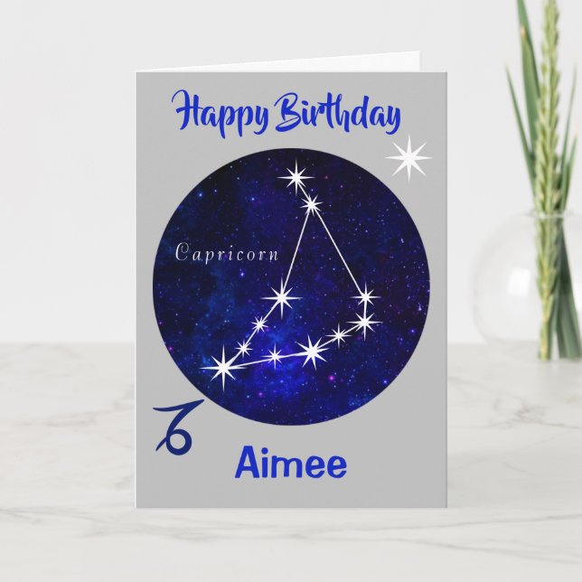 Capricorn Zodiac Horoscope Birthday Card (Front)