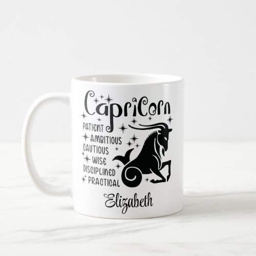 Capricorn Zodiac Horoscope Custom Name  Coffee Mug