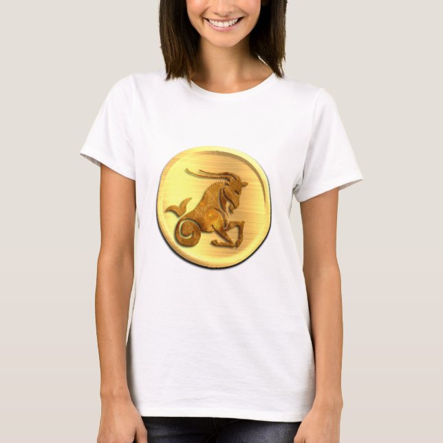 Capricorn Zodiac Ladies Fitted T-Shirt (Front)