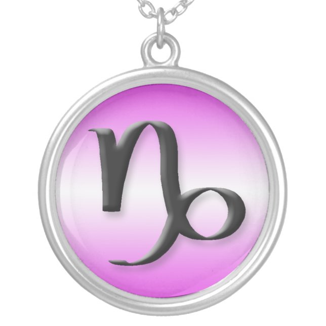 Capricorn Zodiac Light Gradient Purple ~ Necklace (Front)