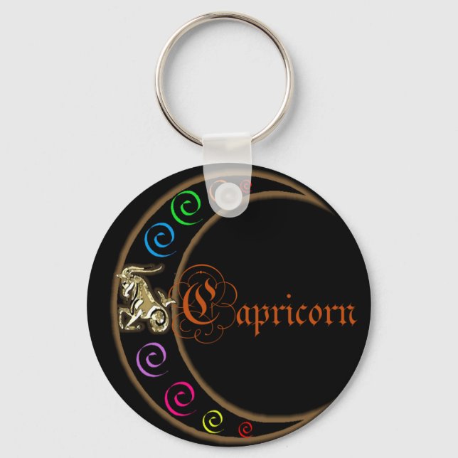 Capricorn Zodiac Moon Keychain (Front)