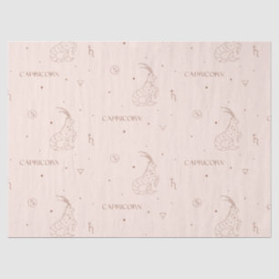 Capricorn Zodiac Pattern in Brown and Burgundy Tissue Paper