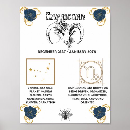 Capricorn Zodiac Poster