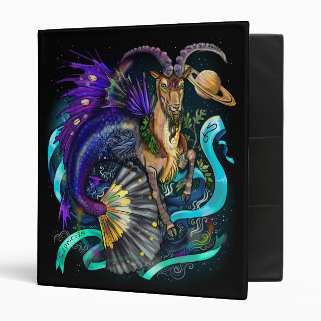 Capricorn Zodiac Sign 3 Ring Binder (Front/Inside)