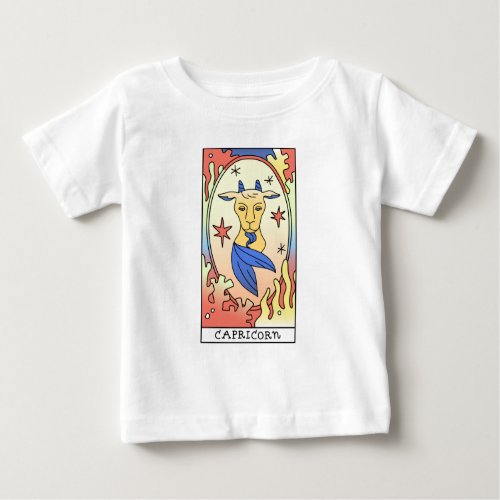 Capricorn Zodiac Sign Abstract Art Vintage Baby T_Shirt