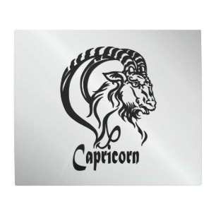 Capricorn Zodiac Sign and Symbol Metal Art