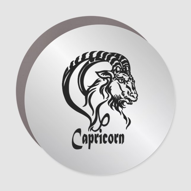 Capricorn Zodiac Sign and Symbol Silver (Front)