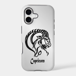 Capricorn Zodiac Sign and Symbol Silver iPhone 17 Case
