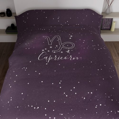 Capricorn Zodiac Sign Astrology Galaxy Stars Duvet Cover