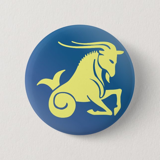 Capricorn Zodiac Sign Astrology Goat Horoscope Button (Front)