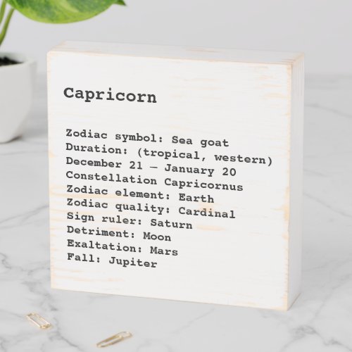 Capricorn Zodiac Sign Astrology wood wall art