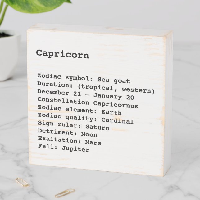 Capricorn Zodiac Sign Astrology wood wall art (In Situ Horizontal)