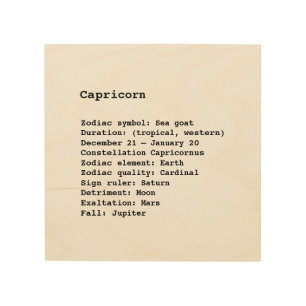 Capricorn Zodiac Sign Astrology wood wall art