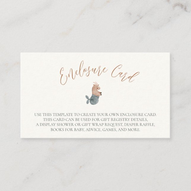 Capricorn Zodiac Sign Baby Shower Enclosure Card (Front)