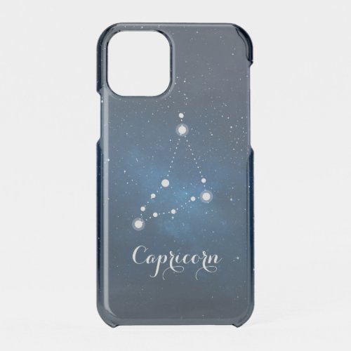 Capricorn Zodiac Sign Blue Nebula iPhone 11 Pro Case
