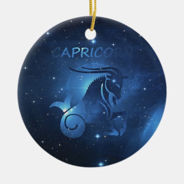 Capricorn zodiac sign ceramic ornament (Front)