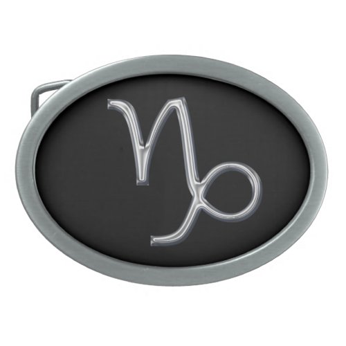 Capricorn Zodiac Sign_Chrome Color Belt Buckle