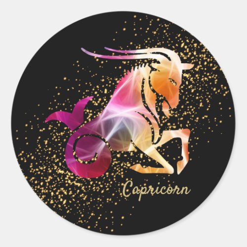 Capricorn _ Zodiac Sign Classic Round Sticker