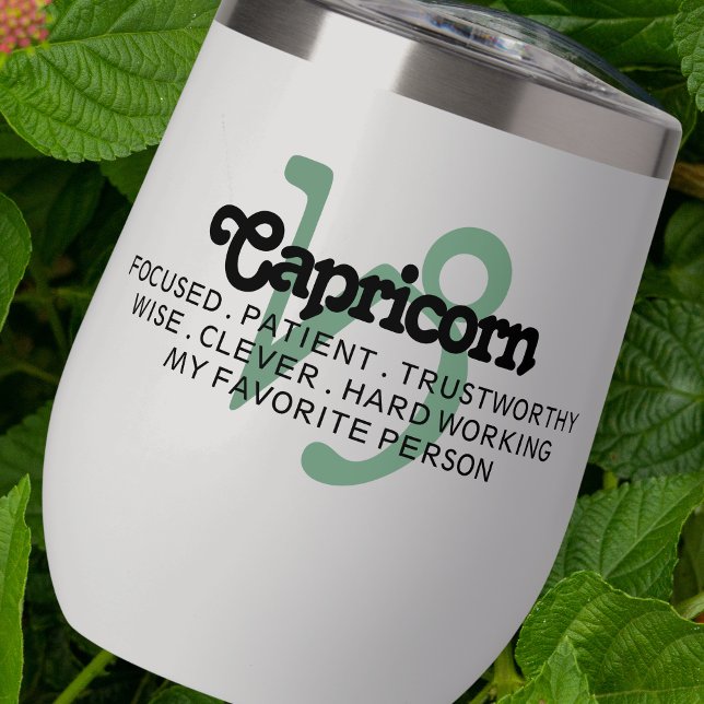 Capricorn Zodiac Sign Custom Traits Thermal Wine Tumbler (Creator Uploaded)