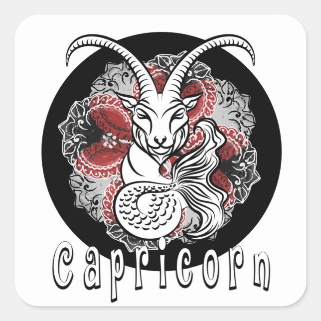 capricorn zodiac sign design by chennai Indipup Square Sticker (Front)