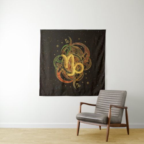 Capricorn Zodiac Sign Earth element Tapestry