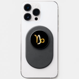 Capricorn Zodiac Sign Gold-Black Phone PopSocket