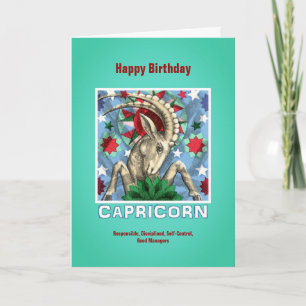 Capricorn Zodiac Sign Happy Birthday Card
