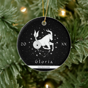 Capricorn Zodiac Sign Horoscope Symbol Name Year Ceramic Ornament