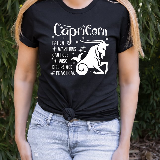  Capricorn Zodiac Sign Horoscope Traits T-Shirt (Creator Uploaded)