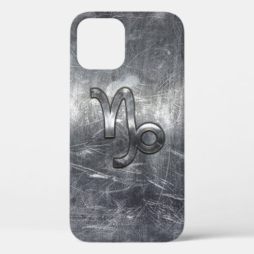 Capricorn Zodiac Sign in grunge distressed  style iPhone 12 Case