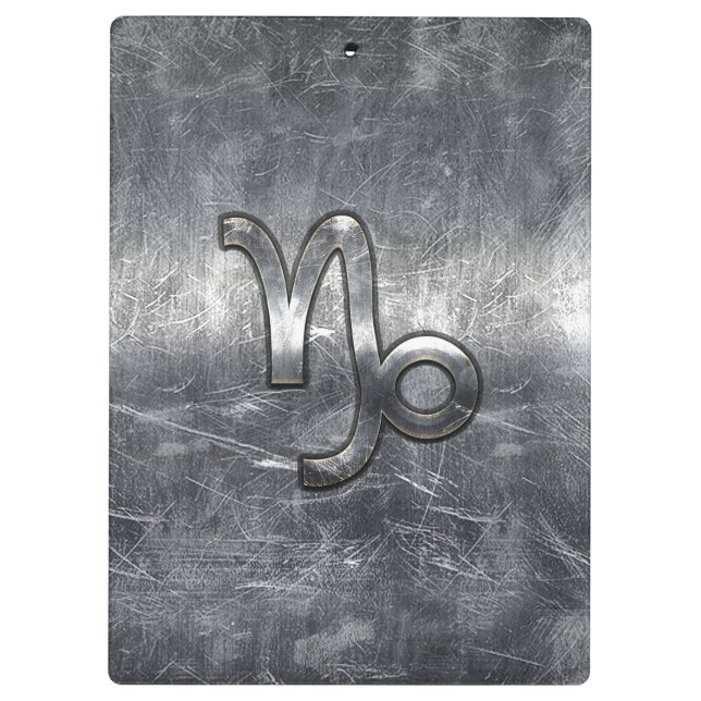 Capricorn Zodiac Sign in grunge distressed  style Clipboard (Back)