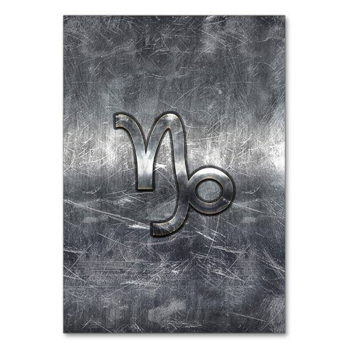 Capricorn Zodiac Sign in grunge distressed  style Table Number
