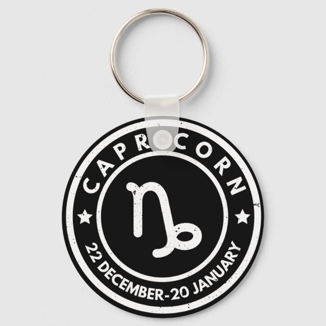 Capricorn Zodiac Sign  Keychain (Front)
