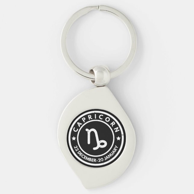 Capricorn Zodiac Sign  Keychain (Front)