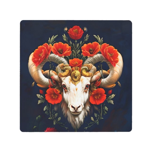 Capricorn Zodiac Sign Metal Art (Front)