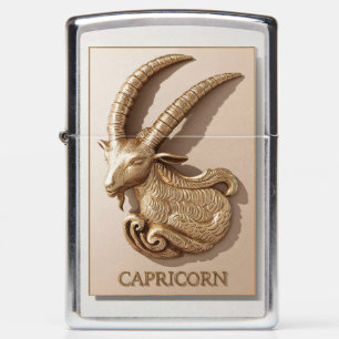 Capricorn Zodiac Sign Metal Emblem #3 Zippo Lighter