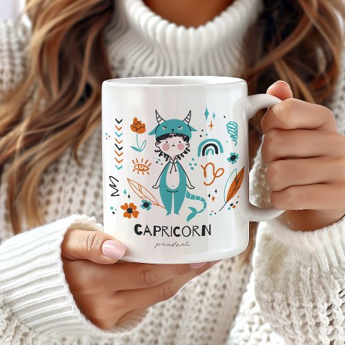 Capricorn Zodiac Sign Mug Cute Capricorn Coffee Mug