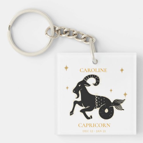 Capricorn  Zodiac Sign Name Astrological Gift Keychain