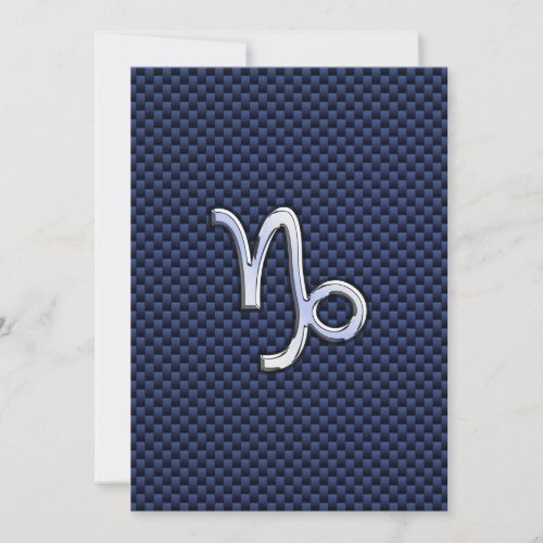 Capricorn Zodiac Sign navy blue carbon fiber style