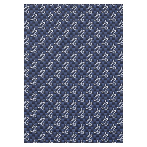 Capricorn Zodiac Sign navy blue carbon fiber style Tablecloth