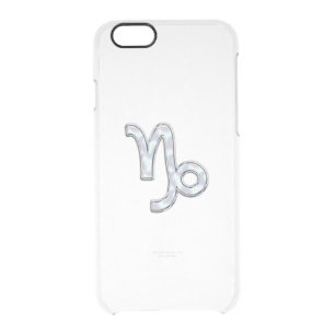 Capricorn Zodiac Sign on Fuchsia Digital Camo Clear iPhone 6/6S Case