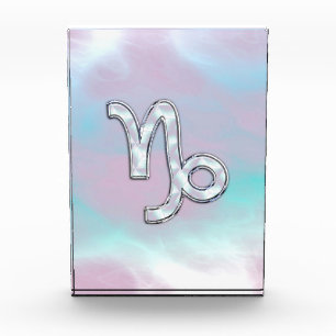 Capricorn Zodiac Sign on Mother of Pearl Style Award
