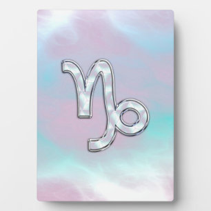 Capricorn Zodiac Sign on Mother of Pearl Style Plaque