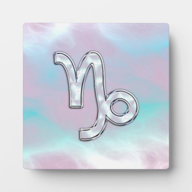 Capricorn Zodiac Sign on Mother of Pearl Style Plaque (Front)