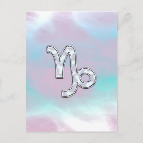 Capricorn Zodiac Sign on Mother of Pearl Style Postcard