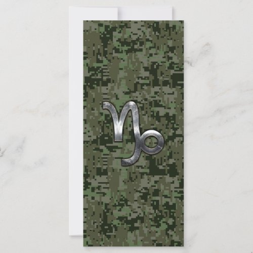 Capricorn Zodiac Sign on olive green digital camo