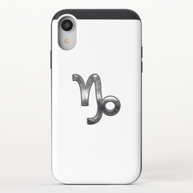 Capricorn Zodiac Sign on olive green digital camo Uncommon iPhone Case (Back)