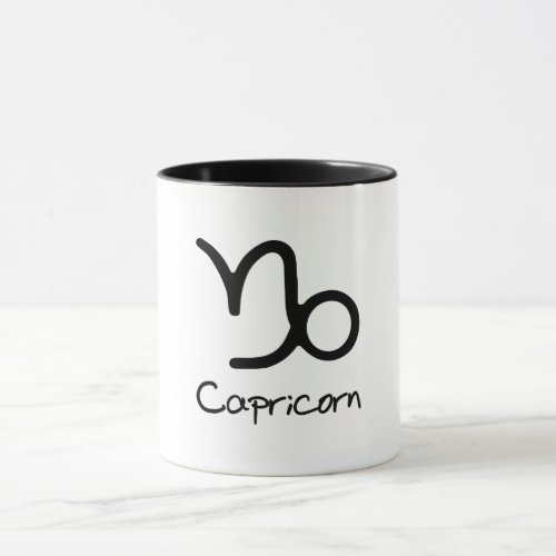 Capricorn Zodiac Sign on White Background Mug