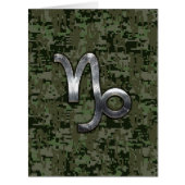 Capricorn Zodiac Sign on Woodland Digital Camo (Front)